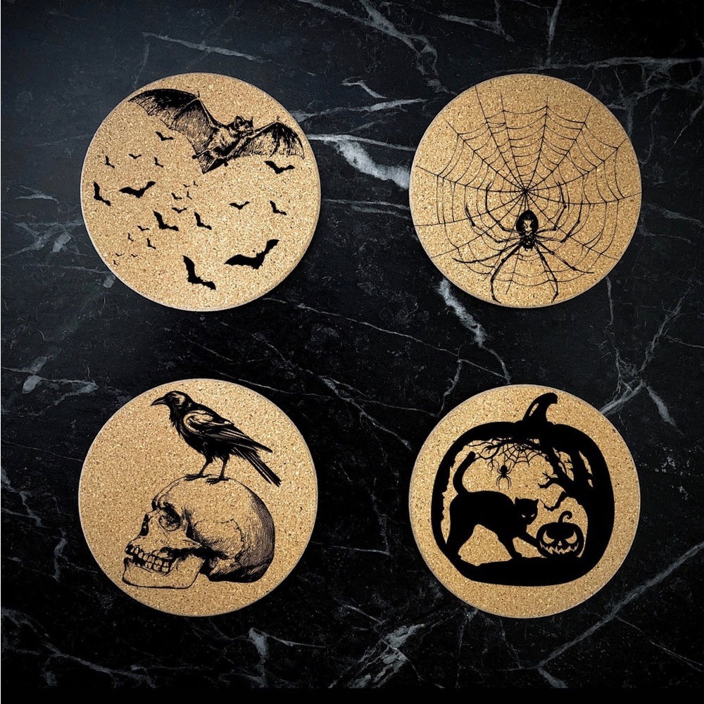 Cork Coasters Halloween Themed